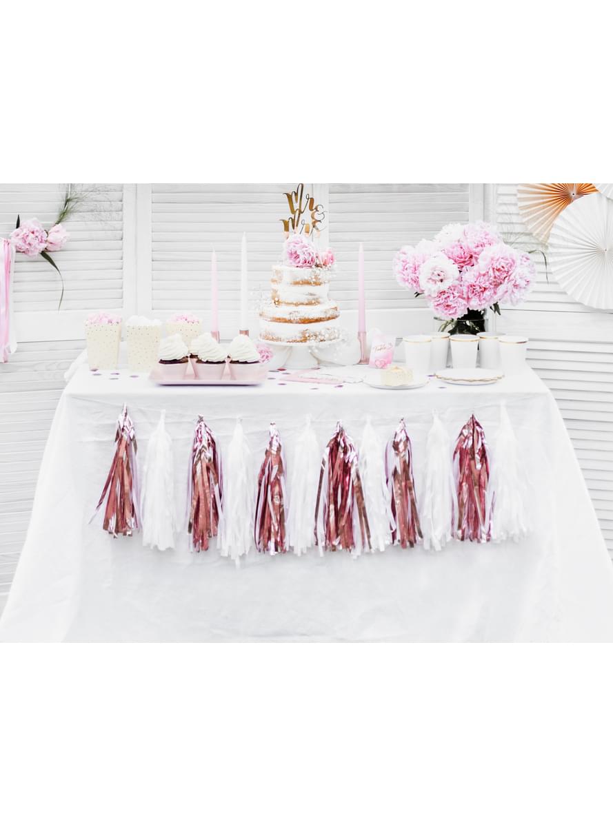 Grinalda de franjas  rose gold