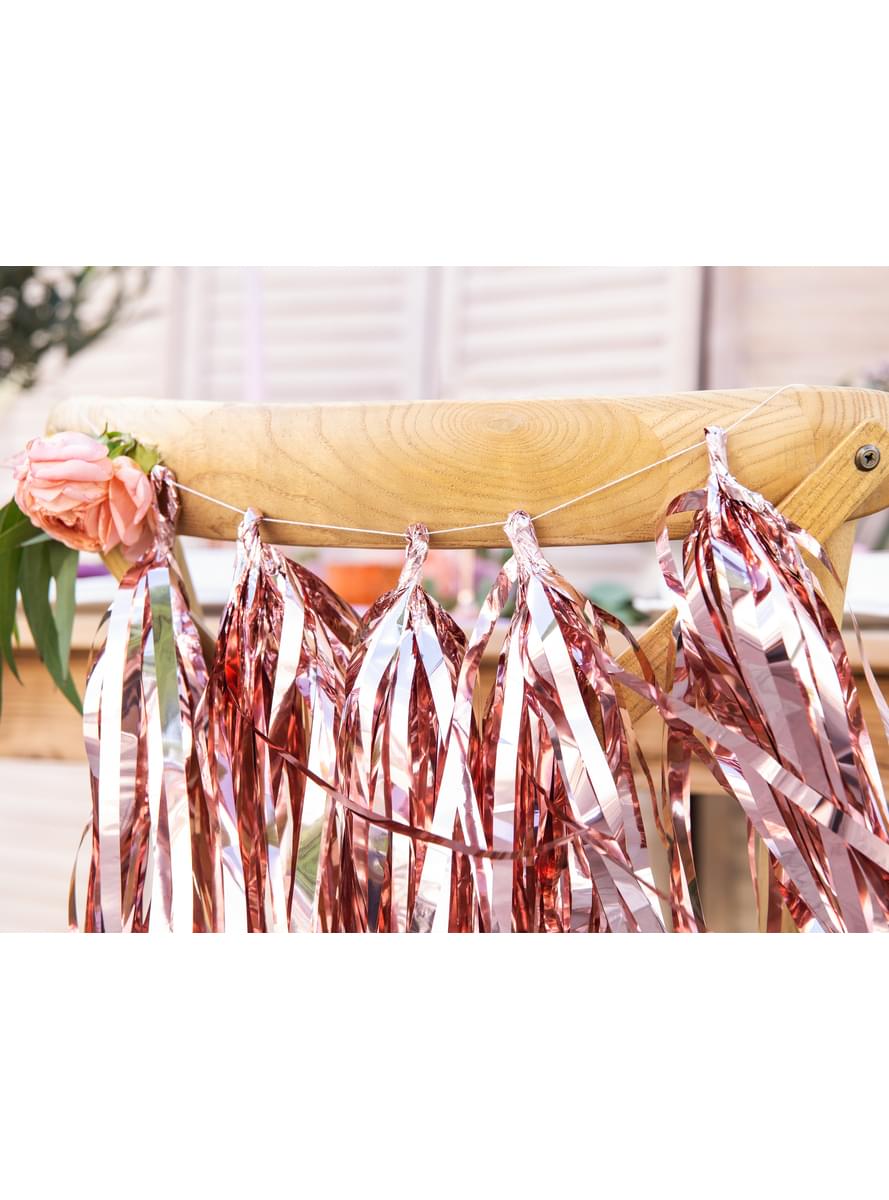 Grinalda de franjas  rose gold