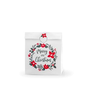 Set 3 tas kado "Merry little Christmas" berwarna putih - Koleksi Merry Xmas