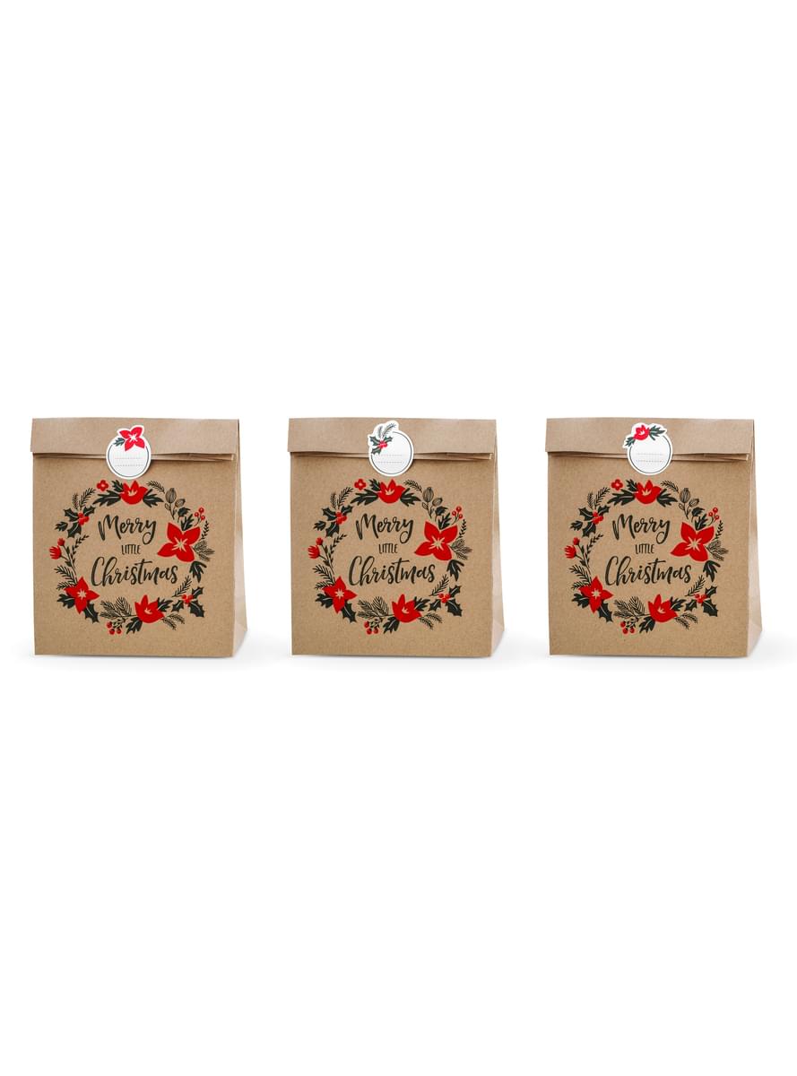 3 sachets cadeaux en papier Kraft 