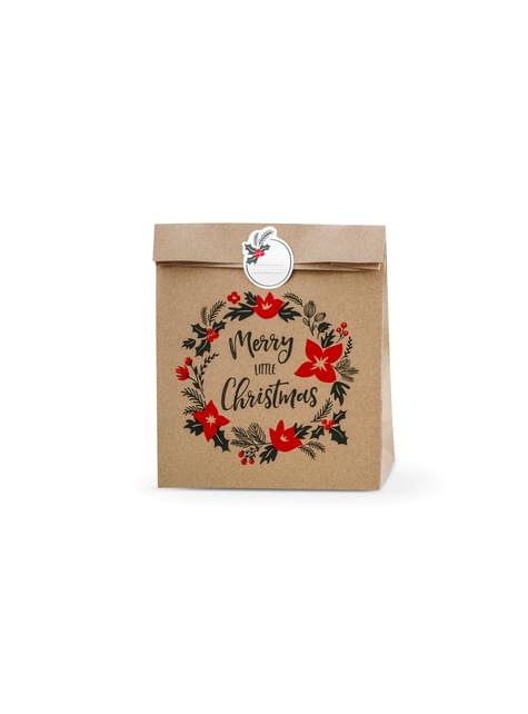 3 bolsas de regalo papel Kraft Christmas" - Merry Collection. Entrega 24h | Funidelia
