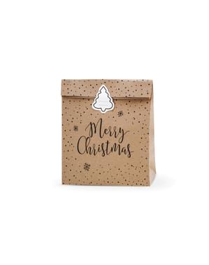 Komplet treh "veselih božičnih" darilnih vrečk Kraft Paper - Merry Xmas Collection