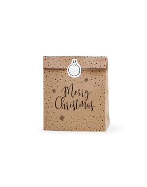 3「メリークリスマス」クラフト紙ギフトバッグ - メリークリスマスコレクションのセット
