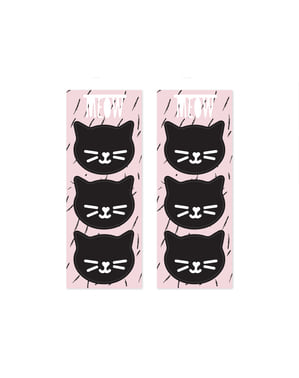 6 Чанти Pink хартия с котки Стикери - мяу партия