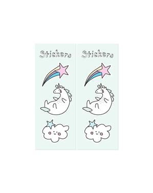 유니콘 스티커와 함께 6 멀티 컬러 인쇄 용지 트리 트먼트 봉투 세트 - 유니콘 컬렉션