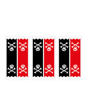 6 Kraftpapir slikposer med piratklistermærker - Pirates Party
