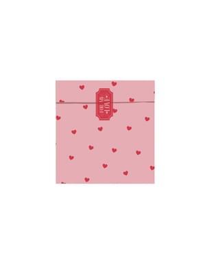Set 6 Tas Perawatan Kertas Pink & Merah Hati - Koleksi Valentine