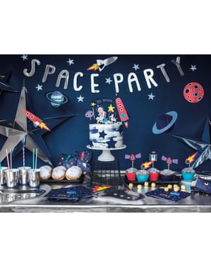 6 papierowe torebki na przysmaki z kolorowym kosmicznym nadrukiem - Space Party