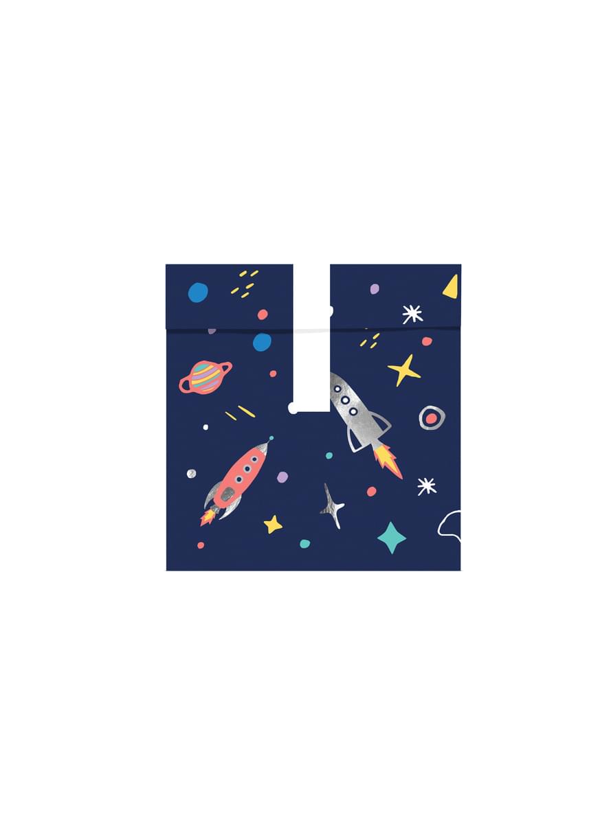 6 sacchetti con stampa multicolor a tema spazio di carta - Space party