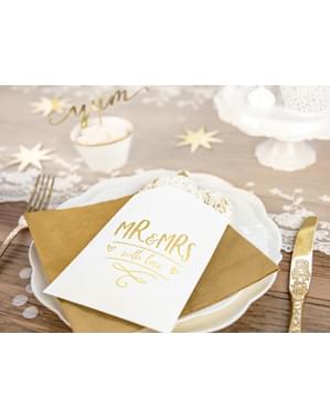 6'lı "Bay ve Bayan" Set Beyaz Altın Kaplama Çantalar - Gold Wedding