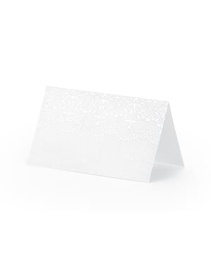 Set 10 Kartu Tempat Kertas Putih & Perak