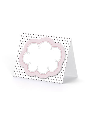 Set 6 kartu meja warna pink dengan berbagai macam titik polka - Koleksi Permen