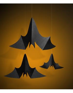 3 colgantes decorativos de murciélagos - Halloween