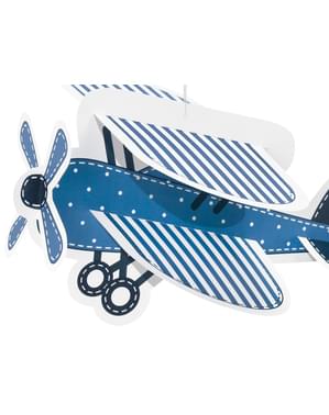 4 skyer og fly hængende papirdekorationer - Little Plane