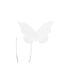 10 Butterfly Glass Decorations with Circles, White