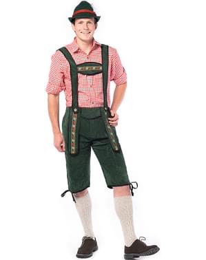 Oktoberfest usnjene hlače v zeleni barvi za moške