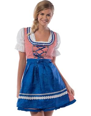 Oktoberfest dirndl pro ženy, modrý & červený