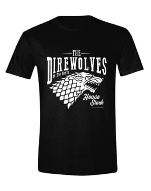 T-shirt preta Casa Stark para homem - Guerra dos Tronos