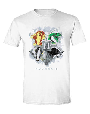 पुरुषों के लिए हॉगवर्ट्स ब्लर लोगो टी-शर्ट - हैरी पॉटर