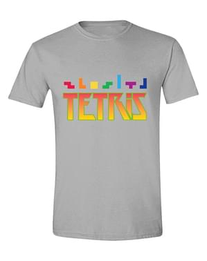 Gri Erkeklerde Tetris Tişört