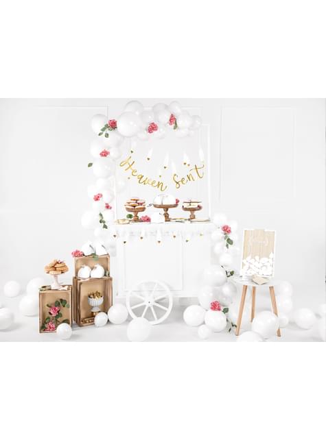 Kudde för vigselringar genomskinligt glas med guldfärgade kanter