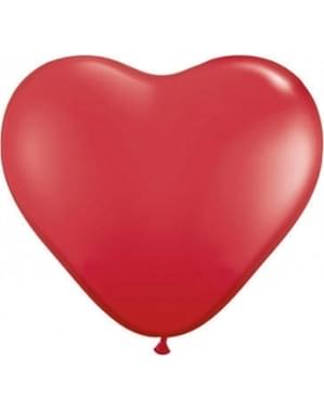 100 balon lateks berbentuk hati merah (25 cm)