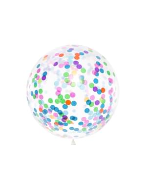 Balon de latex cu confetti cercuri colorate