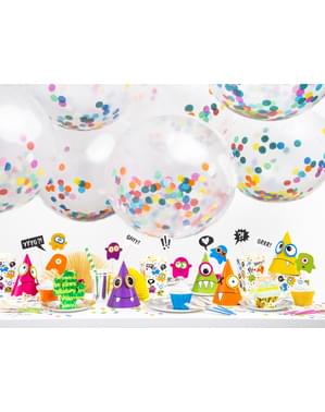 Ballon en latex avec confettis rondes de couleurs