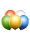 5 latex balloons in assorted colours with LED (30 cm)