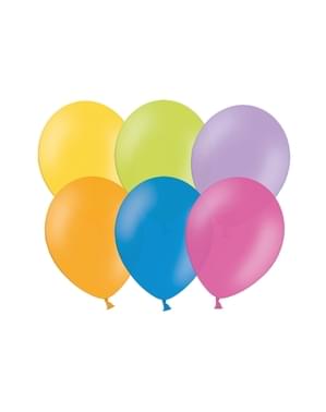 100 balon dengan berbagai macam warna pastel (25 cm)