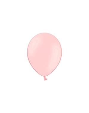 100 balon berwarna pink muda (25 cm)