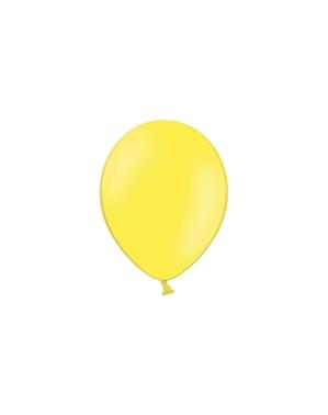 100 balon berwarna kuning biru cerah (25 cm)