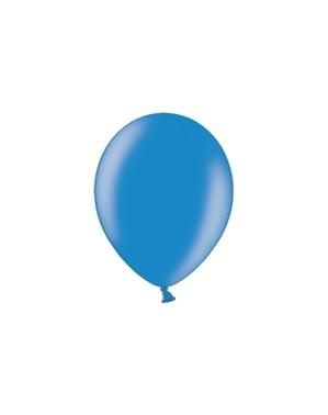 100 Balon berwarna Biru, 29 cm