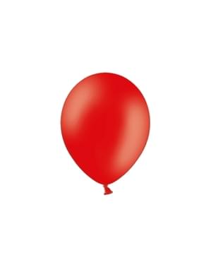 ब्राइट रेड में 100 गुब्बारे, 29 सेमी