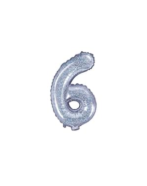 «6» Фольга куля в срібло блискуче (35 см)