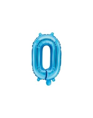 "0" नीले रंग में पन्नी गुब्बारा