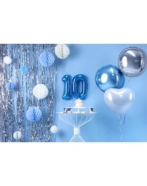 "0" Balon foil berwarna biru