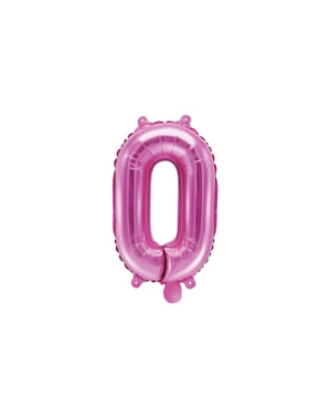 «0» фольгированный шар темно-розового цвета