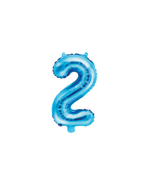 नीले रंग में "2" पन्नी गुब्बारा