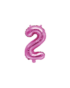 "2" गहरे गुलाबी रंग में पन्नी गुब्बारा