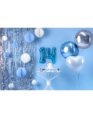 "4" Balon foil berwarna biru