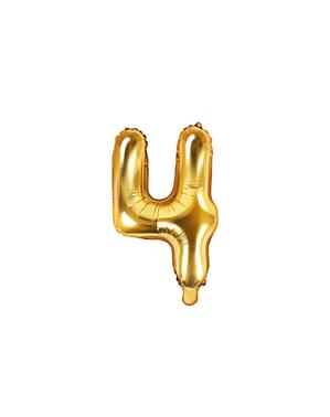 "4" Foil balon dengan emas