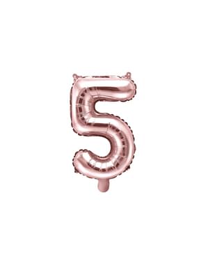 «5» Фольга куля з рожевого золота (35 см)
