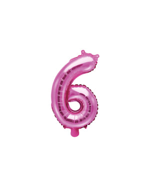 "6" गहरे गुलाबी रंग में पन्नी गुब्बारा