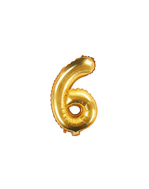 "6" Balon foil dalam emas