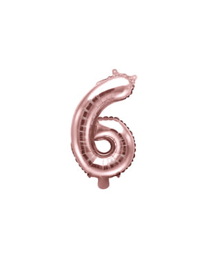 «6» фольгированный шар из розового золота