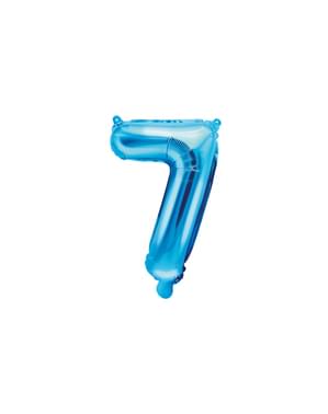 "7" नीले रंग में पन्नी गुब्बारा
