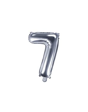 "7" Balon foil berwarna perak