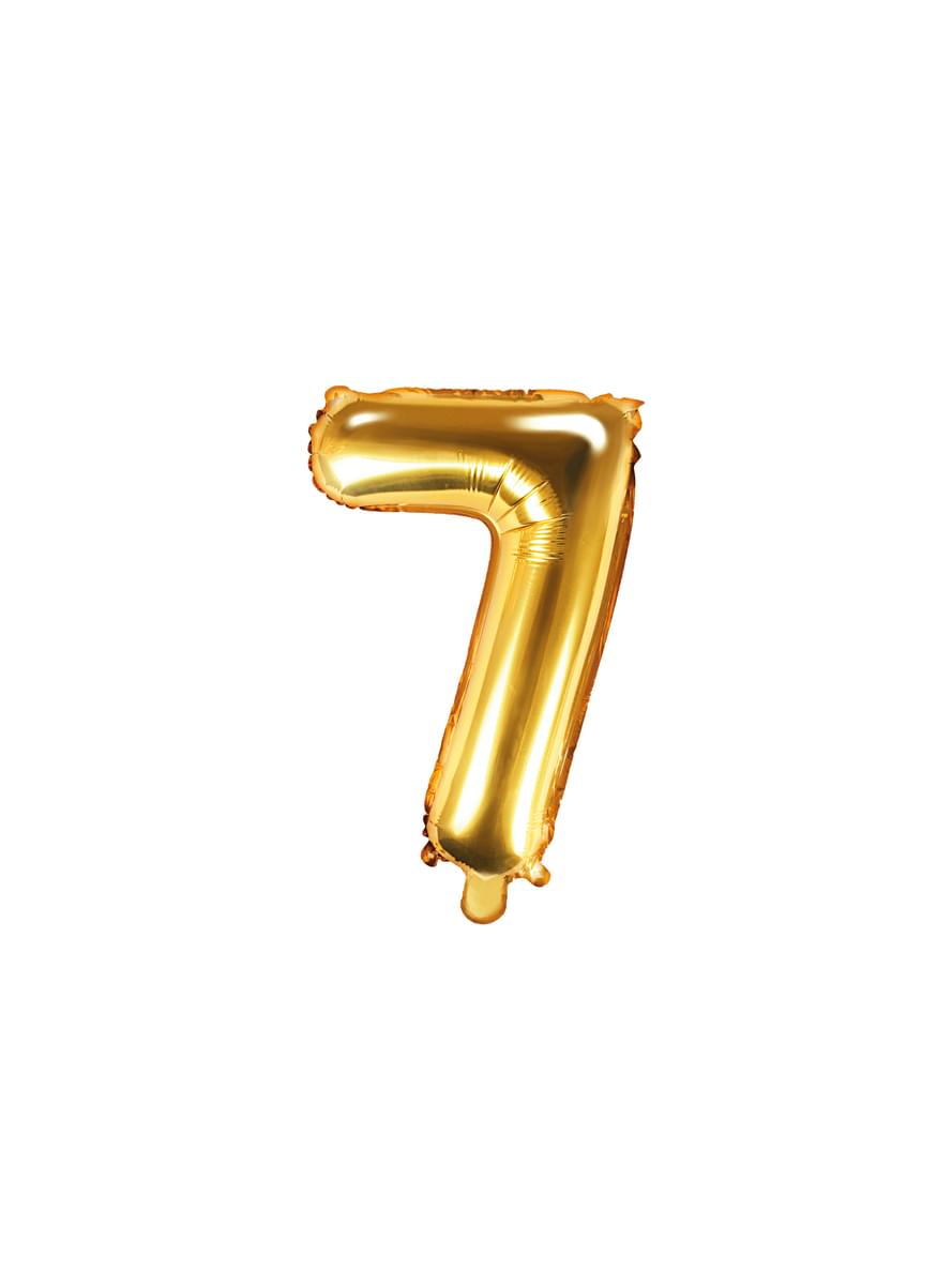 Zlati foil balon '7' (35 cm)