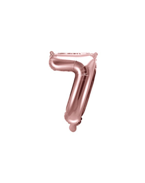 «7» Фольга куля з рожевого золота (35 см)
